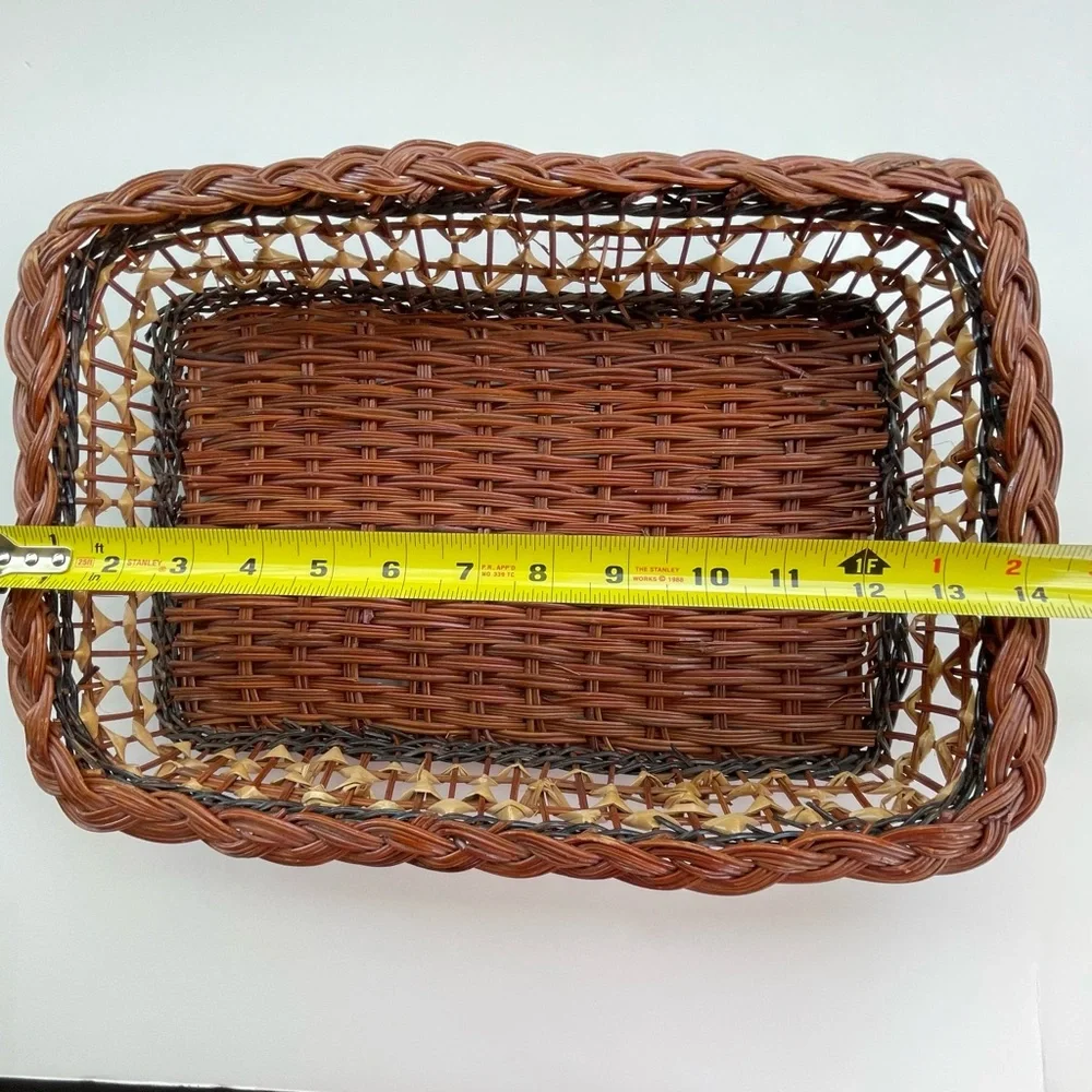 Rectangle Shallow Basket About 14.5” x 9.5” x 2” Good for Bread, Entrywa…